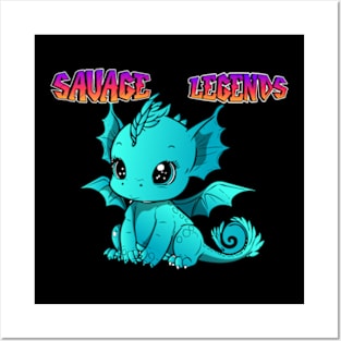 savage legends cute dragon Posters and Art